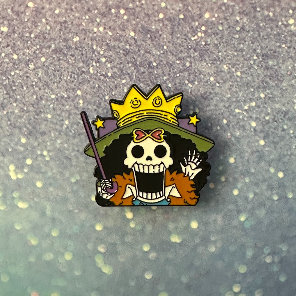 One Piece Chibi Brook Enamel Pin