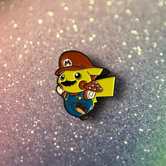Pokemon Mario Pikachu Enamel Pin
