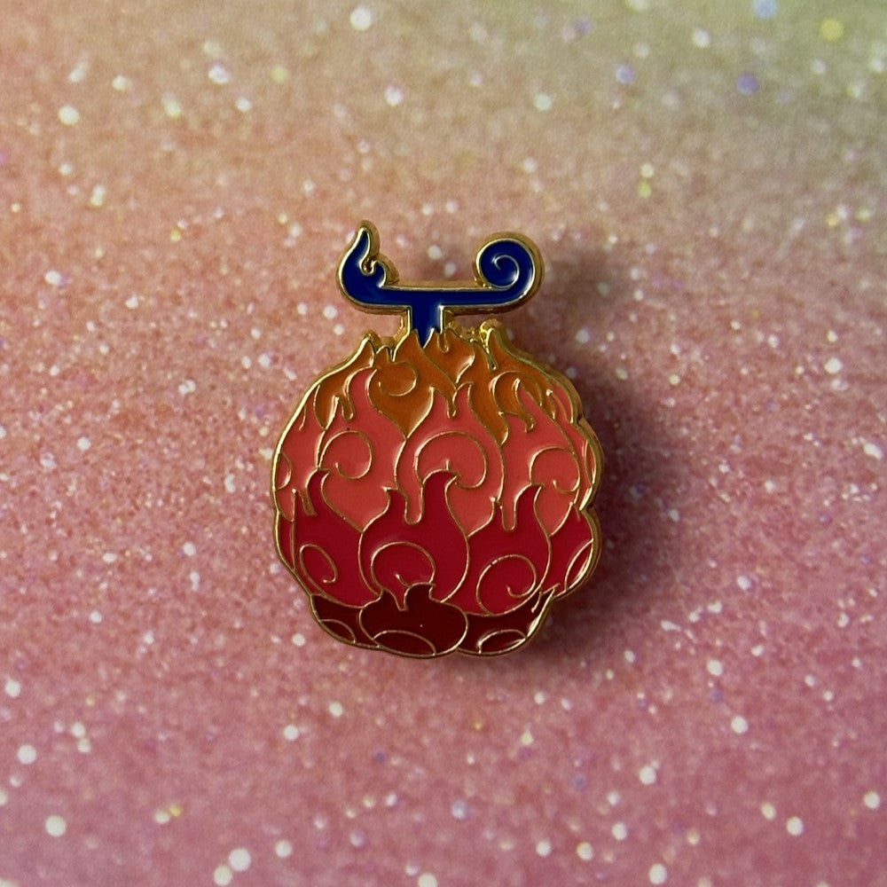 One Piece Flame Flame Devil Fruit Enamel Pin