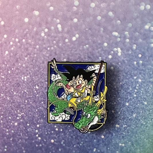 Dragonball Son Goku Riding Shenron Enamel Pin