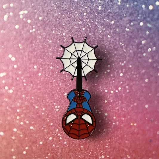 Marvel Spidey Hanging From Web Enamel Pin