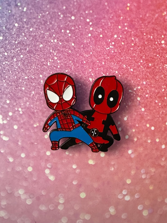 Marvel Spiderman with Deadpool Enamel Pin