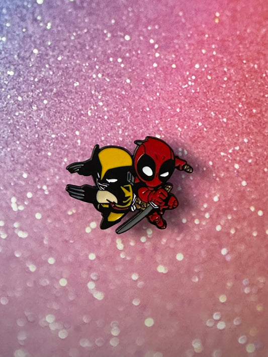 Marvel Deadpool Wolverine Back to Back Enamel Pin