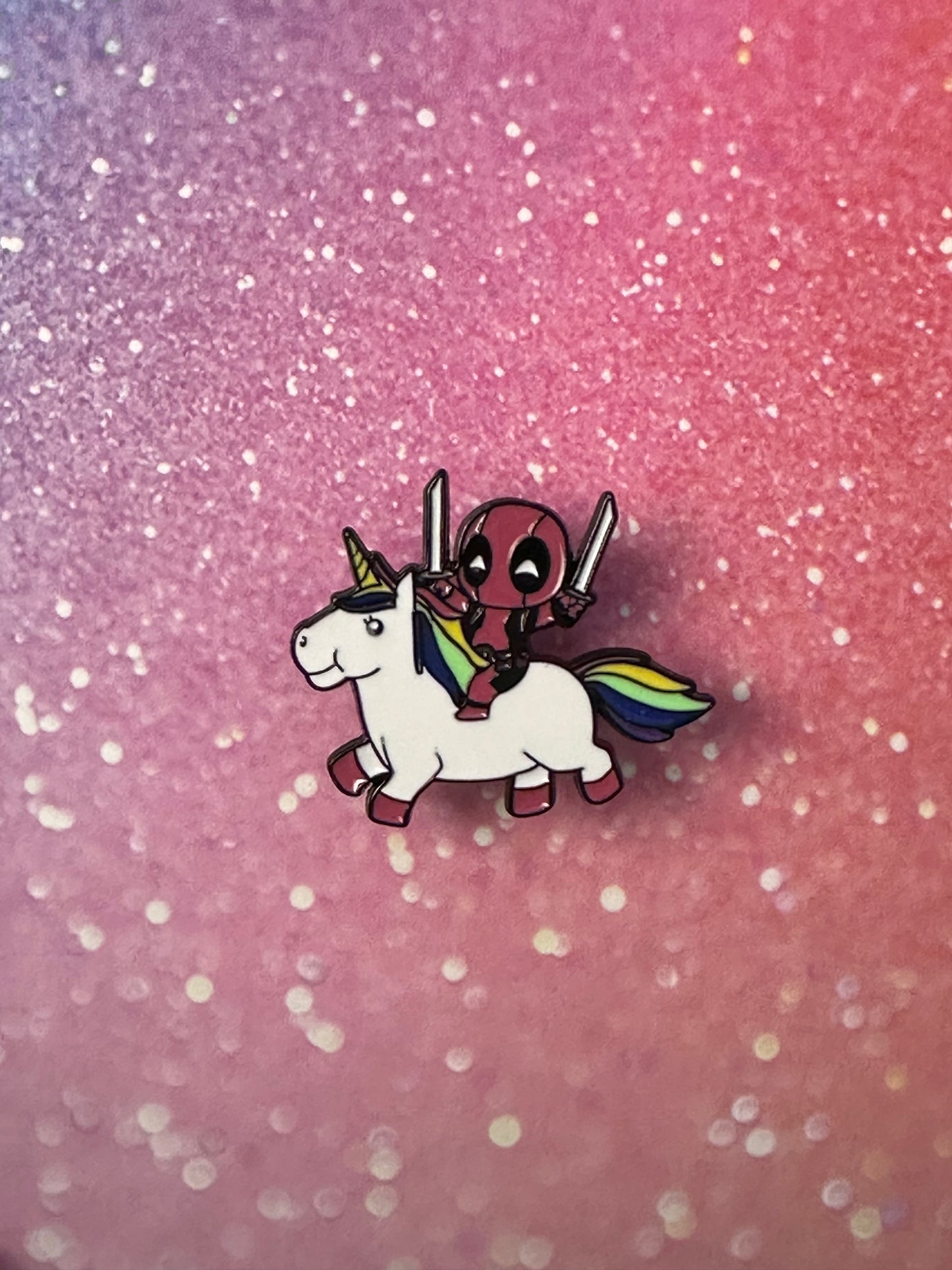 Marvel Deadpool Riding Unicorn Enamel Pin