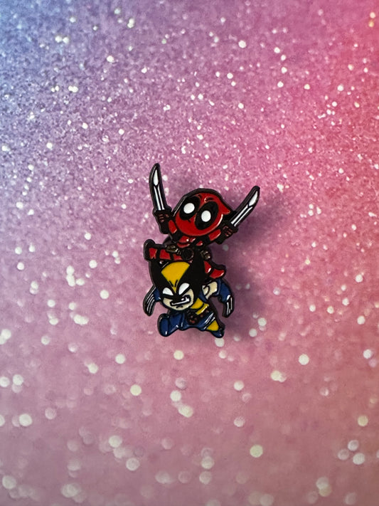 Marvel Deadpool Riding Wolverine Enamel Pin