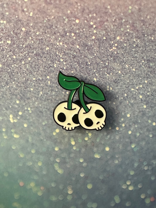 Skull Cherry Enamel Pin