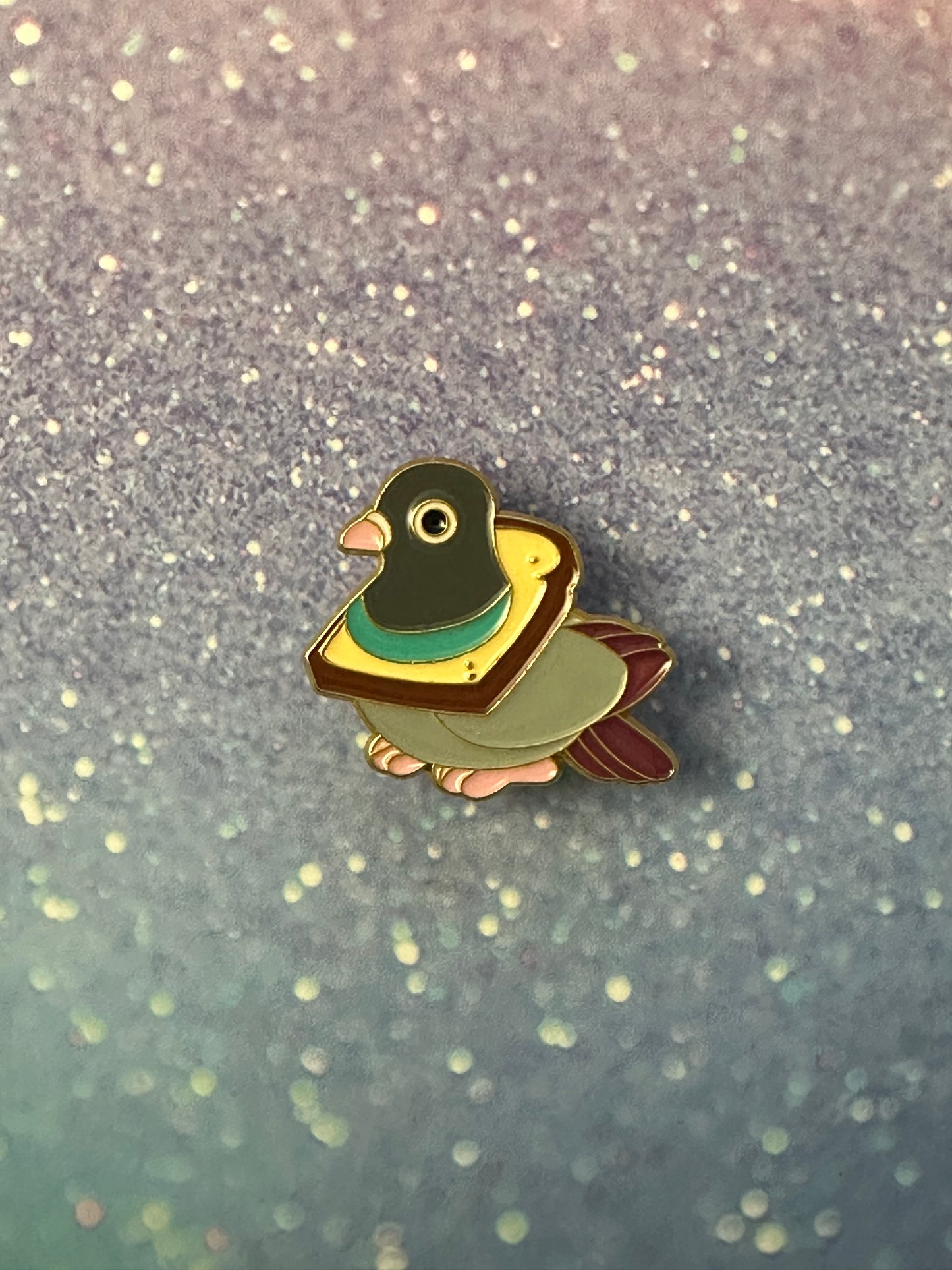 Pidgeon through Toast Enamel Pin