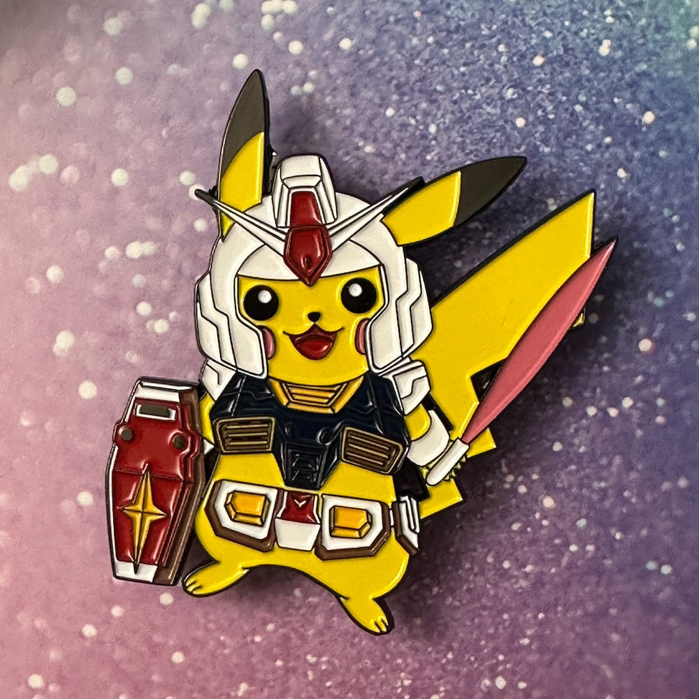 Pokemon Gundam Pikachu Machine Enamel Pin