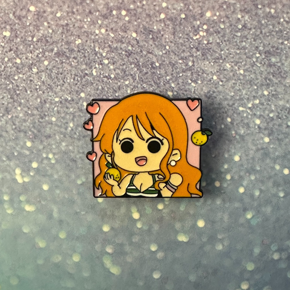 One Piece Chibi Nami Enamel Pin